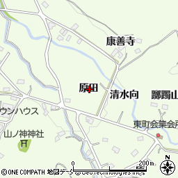福島県福島市渡利原田周辺の地図