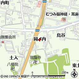 福島県福島市渡利（岡ノ内）周辺の地図