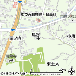 福島県福島市渡利鳥谷周辺の地図