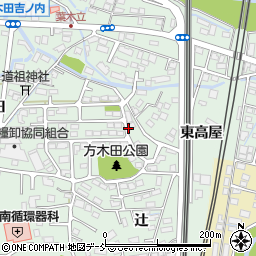 福島県福島市方木田高屋周辺の地図