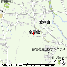 福島県福島市渡利金屋敷周辺の地図