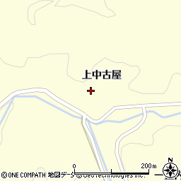 福島県伊達市月舘町布川上中古屋周辺の地図