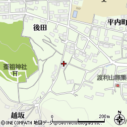 福島県福島市渡利（越沢）周辺の地図