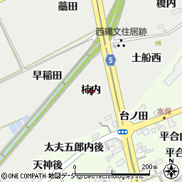 福島県福島市土船柿内周辺の地図