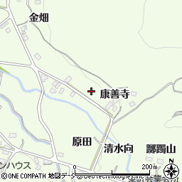 福島県福島市渡利康善寺周辺の地図
