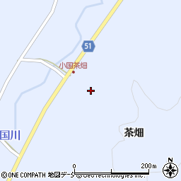 福島県伊達市霊山町上小国茶畑周辺の地図