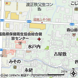 福島県福島市方木田水戸内周辺の地図