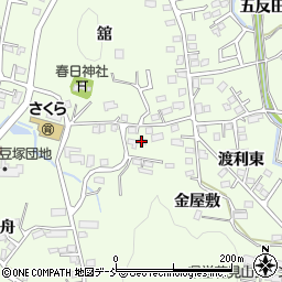 福島県福島市渡利前山周辺の地図