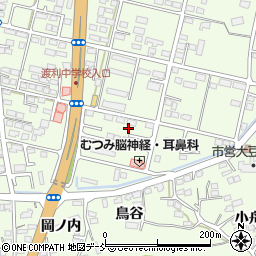 福島県福島市渡利（鳥谷下町）周辺の地図
