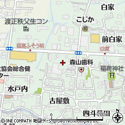 福島県福島市方木田谷地周辺の地図