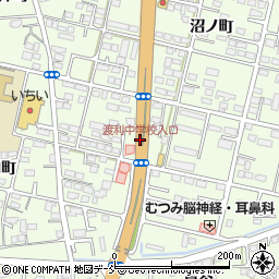 渡利中学校入口周辺の地図