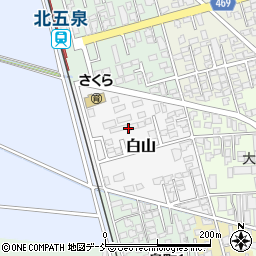 新潟県五泉市白山周辺の地図