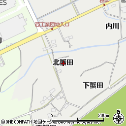 福島県福島市桜本北蟹田周辺の地図