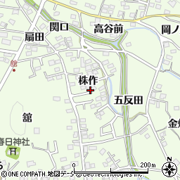 福島県福島市渡利株作周辺の地図