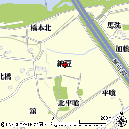 福島県福島市佐倉下納豆周辺の地図