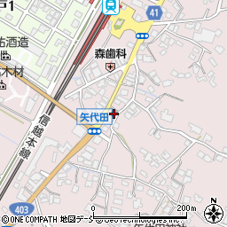 矢代田郵便局周辺の地図