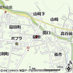 福島県福島市渡利扇田周辺の地図