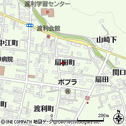 福島県福島市渡利扇田町周辺の地図