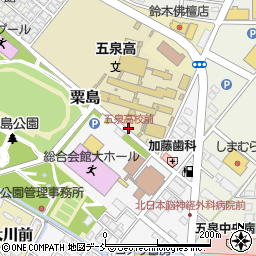 五泉高校前周辺の地図