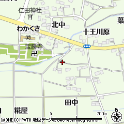 福島県福島市仁井田（田中）周辺の地図