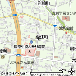 福島県福島市渡利中江町周辺の地図