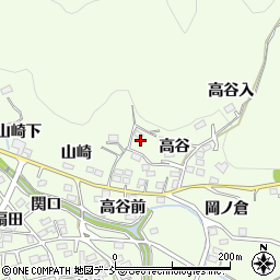 福島県福島市渡利（高谷）周辺の地図
