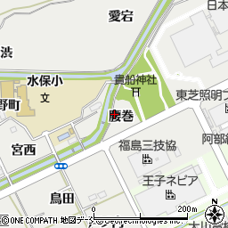 福島県福島市土船（腰巻）周辺の地図
