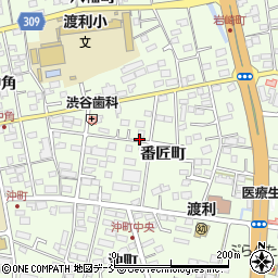 福島県福島市渡利番匠町周辺の地図