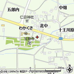 福島県福島市仁井田中門周辺の地図