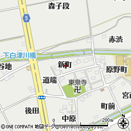 福島県福島市土船新町周辺の地図