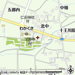 福島県福島市仁井田（中門）周辺の地図