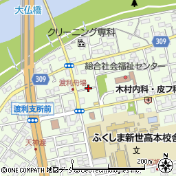 福島県福島市渡利（舟場）周辺の地図