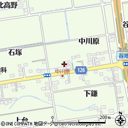 福島県福島市仁井田中川原55周辺の地図
