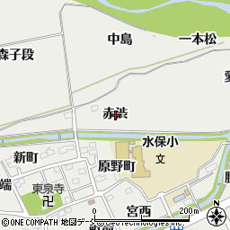 福島県福島市桜本赤渋周辺の地図