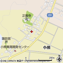 新潟県五泉市小熊周辺の地図