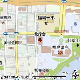 福島県庁北庁舎周辺の地図