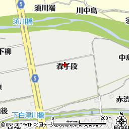 福島県福島市桜本森子段周辺の地図