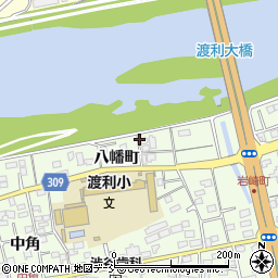 福島県福島市渡利八幡町周辺の地図