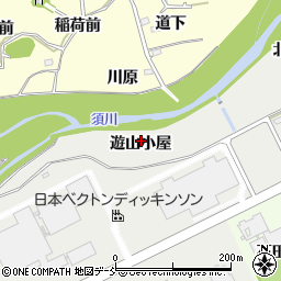 福島県福島市桜本遊山小屋周辺の地図