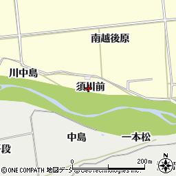 福島県福島市二子塚須川前周辺の地図