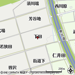 福島県福島市桜本下田周辺の地図