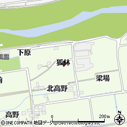 福島県福島市仁井田狐林周辺の地図