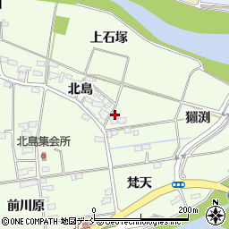 福島県福島市仁井田北島88周辺の地図