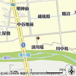 福島県福島市二子塚須川端周辺の地図