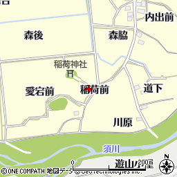 福島県福島市二子塚（稲荷前）周辺の地図