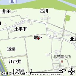 福島県福島市仁井田堰下周辺の地図