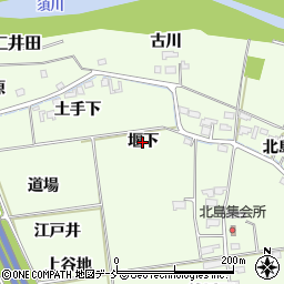 福島県福島市仁井田（堰下）周辺の地図
