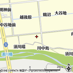福島県福島市二子塚川中島周辺の地図