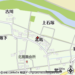 福島県福島市仁井田北島65周辺の地図