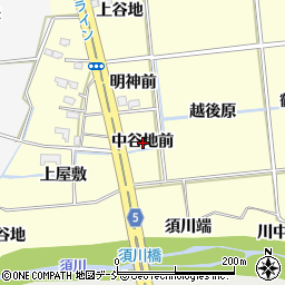 福島県福島市二子塚中谷地前周辺の地図
